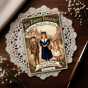 1890年 ビンテージスタイルの子供服の広告 ポストカード