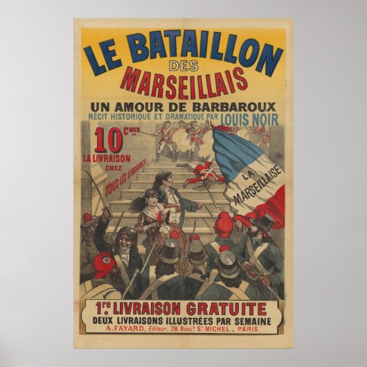 1890年 マルセイユ大隊ポスター ポスター (正面)