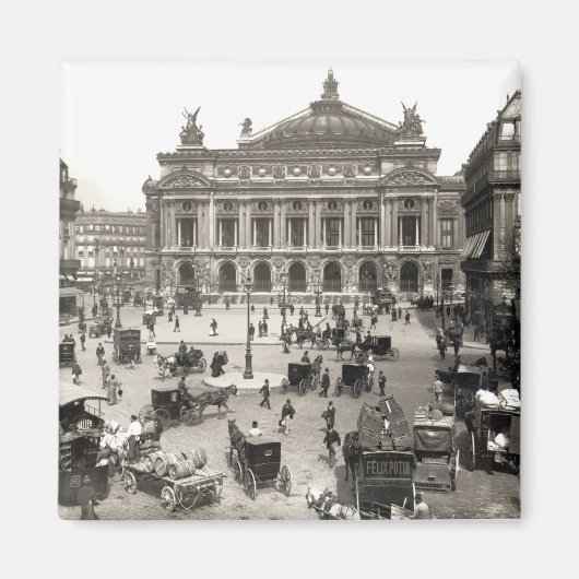 1890年～99年のパリ・オペラハウスの眺め マグネット (正面)
