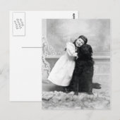 1890笑顔の女の子と彼女のレトリバー犬 ポストカード (正面/裏面)