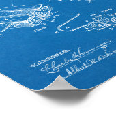 1890自転車ハイホイールペダルデザイン特許芸術 ポスター (角)