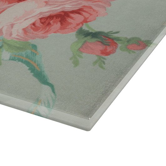 1890英国ヴィンテージファブリックバラとデイジー カッティングボード (角)