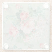 1890英国ヴィンテージファブリックバラとデイジー ガラスコースター (裏面)