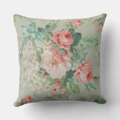 1890英国ヴィンテージファブリックバラとデイジー クッション (裏面)