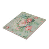 1890英国ヴィンテージファブリックバラとデイジー タイル (側面)