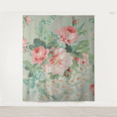 1890英国ヴィンテージファブリックバラとデイジー タペストリー (正面)