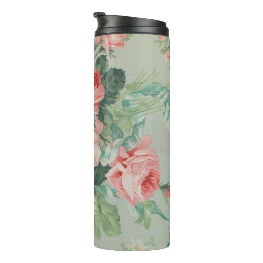 1890英国ヴィンテージファブリックバラとデイジー タンブラー (回転右)