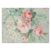 1890英国ヴィンテージファブリックバラとデイジー テーブルクロス (正面(横))