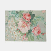 1890英国ヴィンテージファブリックバラとデイジー ドアマット (正面)