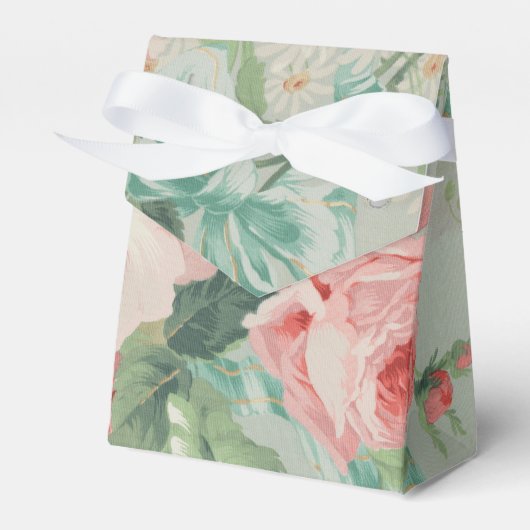 1890英国ヴィンテージファブリックバラとデイジー フェイバーボックス (正面サイド)