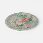 1890英国ヴィンテージファブリックバラとデイジー ペーパープレート (アングル)