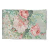 1890英国ヴィンテージファブリックバラとデイジー 枕カバー (裏面)