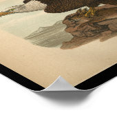 1890鳥プリントハゲ鷲 ポスター (角)