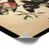 1890鳥プリントバラ焼きグロズベーク ポスター (角)