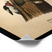 1890鳥プリント赤毛アカギラ ポスター (角)