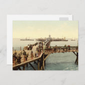 1890 ビクトリアンJetty in Margate Kent ポストカード (正面/裏面)