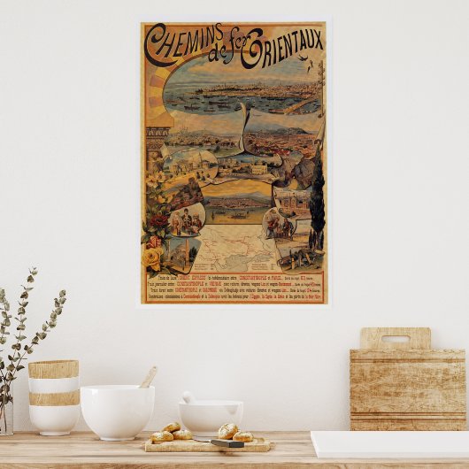 1890s Oriental railways to Constantinople travel ポスター (キッチン)