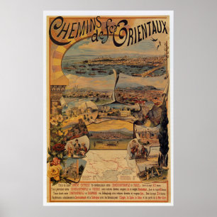 1890s Oriental railways to Constantinople travel ポスター