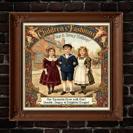 1890s Vintage Children's Clothing Advertisment  ポスター
