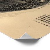 1891マールボロNYバードズアイビューパノラママップ ポスター (角)