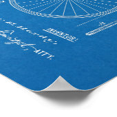 1891ヴィンテージ自転車ギアデザイン特許プリント ポスター (角)