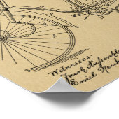 1891ヴィンテージ自転車デザイン特許プリント ポスター (角)