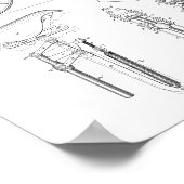 1891ヴィンテージ自転車座席デザイン特許プリント ポスター (角)