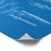 1891ヴィンテージ自転車座席デザイン特許プリント ポスター (角)