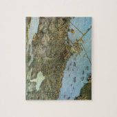 1891年のドイツの地図製作者Augustus Kochによる、ワシントン州シアトルの鳥瞰図を描いた ジグソーパズル (縦)