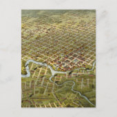 1891年のヒューストン テキサス州の古地図 ポストカード (正面)