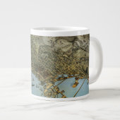 1891年のワシントン州シアトル市上空からの古地図 ジャンボコーヒーマグカップ (正面右)