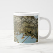 1891年のワシントン州シアトル市上空からの古地図 ジャンボコーヒーマグカップ (右)