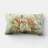 1891年の雑誌からの本を持つビクトリアンな女性、 ランバークッション (裏面)