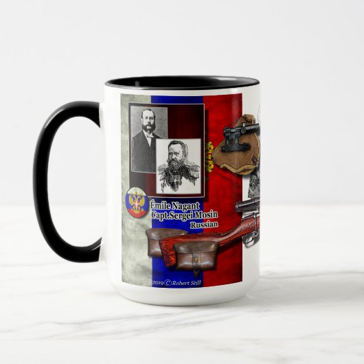 1891年のMosin Nagant M91/30のコーヒー・マグ マグカップ (左)