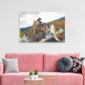 1891年頃の猟師と犬のウィンズローホームマー キャンバスプリント (インサイチュ (リビング))