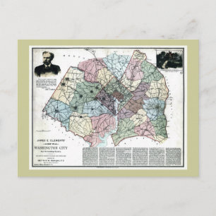 1891年 ワシントン市及び周辺地域地図 ポストカード