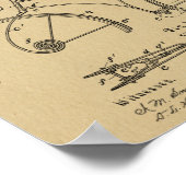 1891自転車春枠デザイン特許プリント ポスター (角)