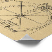 1891自転車特許美術スケッチプリント ポスター (角)