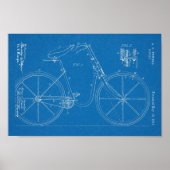 1891 Bicycle Patent Art Drawing Print ポスター (正面)