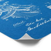 1892チェーンレス自転車特許スケッチプリント ポスター (角)