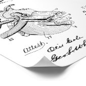 1892チェーンレス自転車特許スケッチプリント ポスター (角)