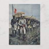 1892年の任務中のミゾン中尉 ポストカード (正面)