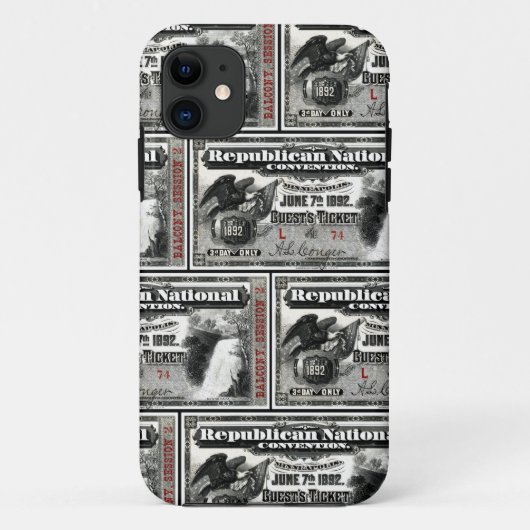 1892年共和党大会チケット Case-Mate iPhoneケース (裏面)