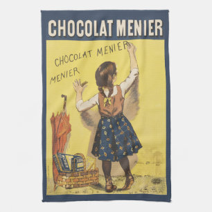 1892年 メニエールチョコレートのフランス人少女 アート キッチンタオル