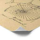 1892自転車休止デザイン特許プリント ポスター (角)