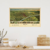 1892 Waco, TX Bird's Eye Viewパノラママップ ポスター (キッチン)