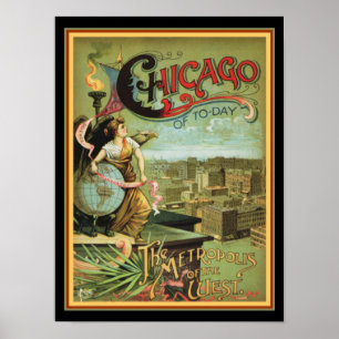 1893シカゴ"Metropolis of the West" 12 x 16 ポスター