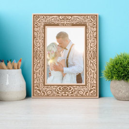 1893ビクトリアン年フローラつる植物縁ど株 レーザー彫刻フレーム