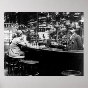 1893ロンドン、英語バーパブヴィンテージ写真 ポスター