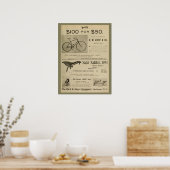 1893ヴィンテージガンプ自転車誌アドアートポスター ポスター (キッチン)